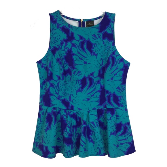 Worthington Tops - Worthington | Purple Green Floral Peplum Blouse